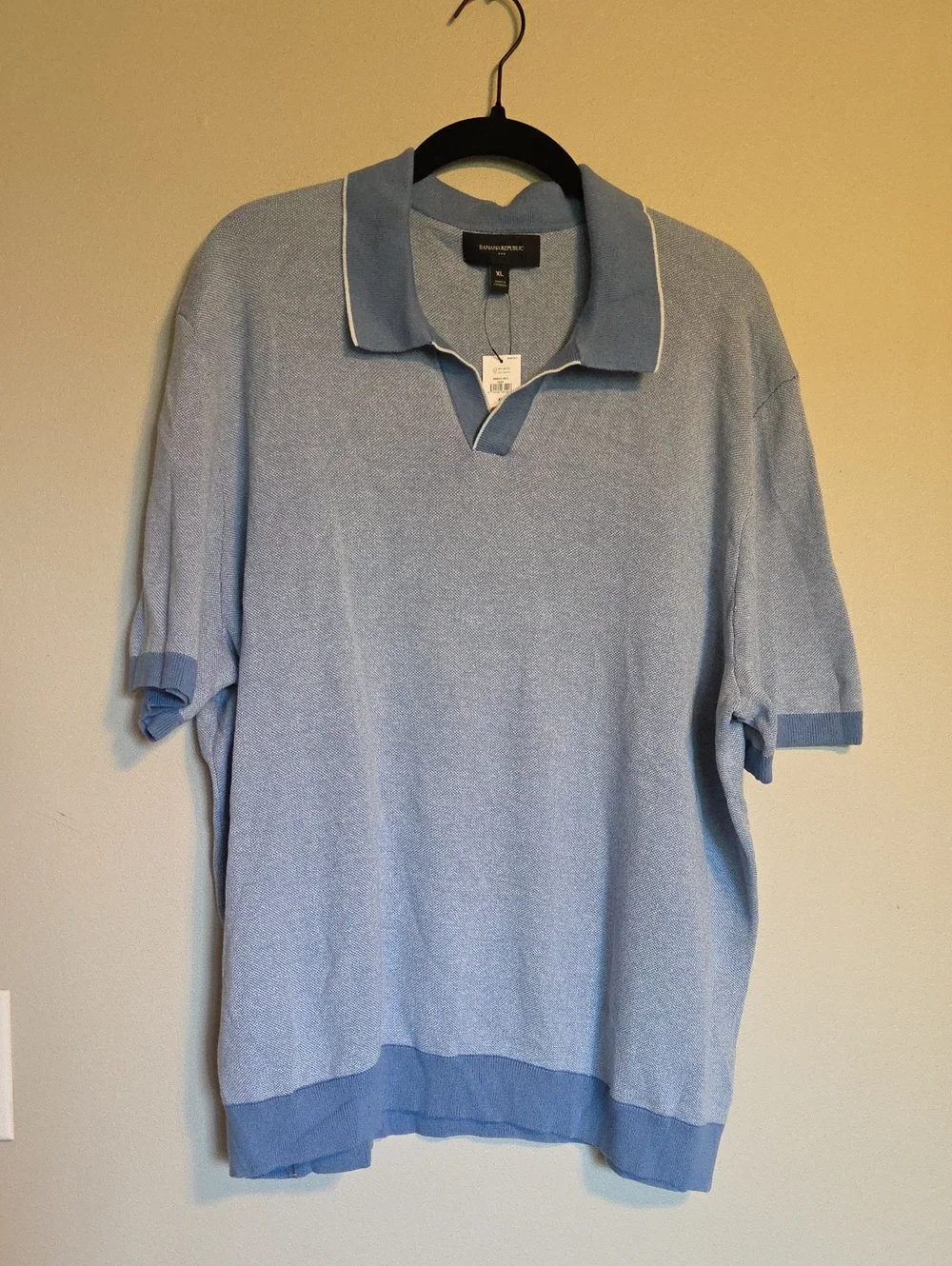 BANANA REPUBLIC Men’s Light Blue Short-Sleeve 100% Cotton Polo